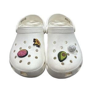 CROCS Kids White Clogs with Fun Charms BT16